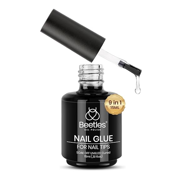 Beetles 9 in 1 Nail Glue Gel for Acrylic Tips & False Nails, 15 ml