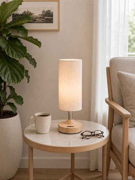 EZVALO Dimmable Cordless Table Lamp, Small Ambient Light with Timer
