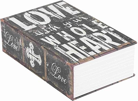 Creative Book Safe Box with Combination Lock | Discreet Jewelry and Money Storage | Durable Steel Construction | Perfect for Home, Office, and Personal Use | LOVE Design