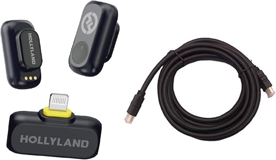 Hollyland Lark A1 Mini Duo with Lightning with HS-101 24K Golded Plated HDMI Cable