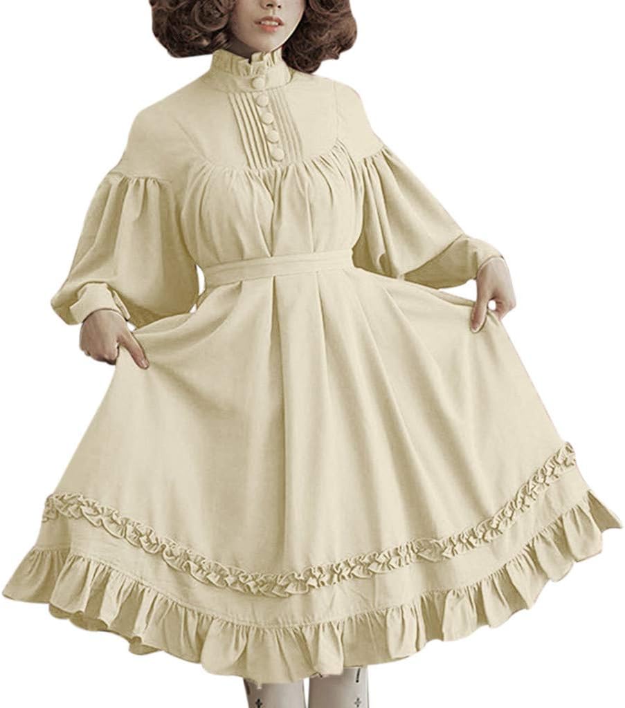 Plus Size Lolita Dress for Women Kawaii Cute Long Sleeve Ruffle Dresses Classic Princess Cosplay Dresses Costume
