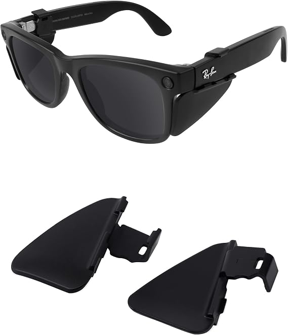 Glasses Side Shields for Ray-Ban Meta Wayfarer/Skyler/Headliner &amp; Oakley Meta HSTN Smart Glasses, Dustproof &amp; Lightweight