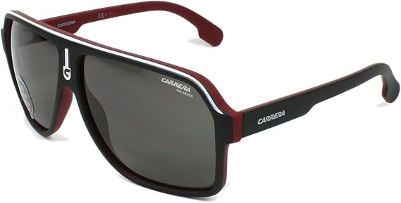 Carrera Unisex's 1001/S M9 BLX Sunglasses, Matt Black Ruthe Crystal Red/Grey Grey, 62
