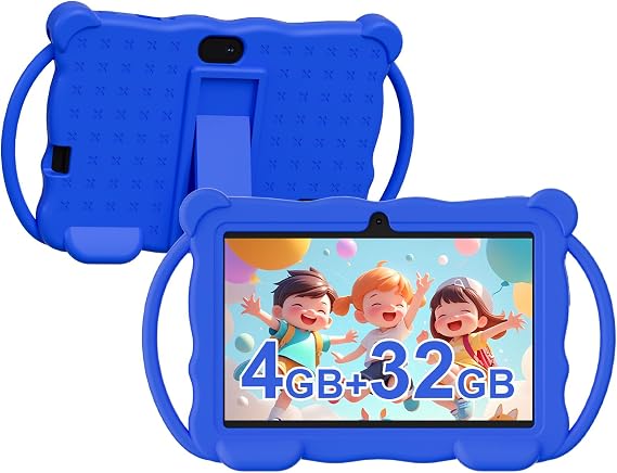 Kids Tablet 7 inch for Children,32GB ROM Toddler Learning Tablet with Protective Case,Pre-Installed Educational Apps, Parental Control,Gift for Boys and Girls (Blue)