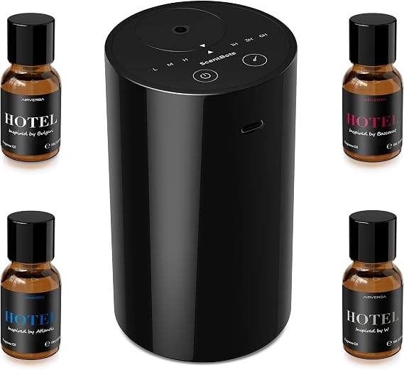 ANZ Waterless Essential Oil Diffuser Starter Kit, Black