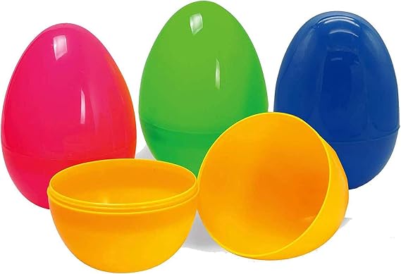 24 Fillable Plastic Easter Egg Hunt Party Supply Pack - 2.5" Assorted Color Plastic Eggs
