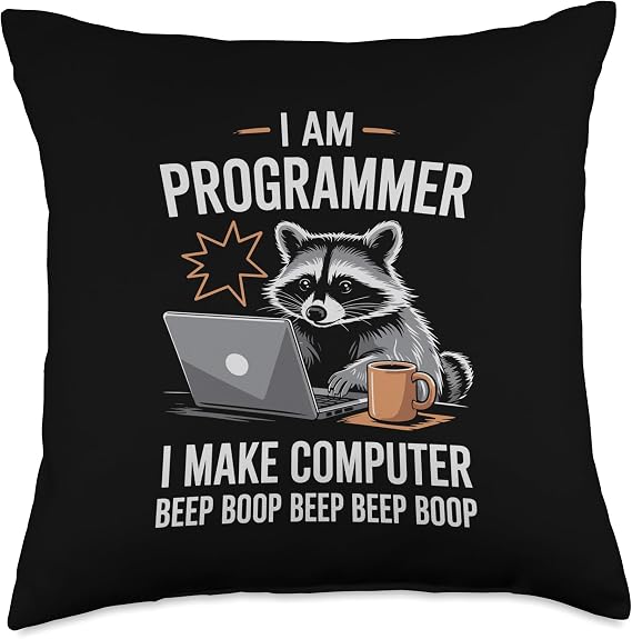 I Make Computer Beep Boop Funny Programmer Throw Pillow