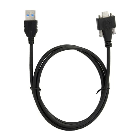 cablecc USB 3.1 Type-C Dual Screw Locking to Standard USB3.0 Data Cable 1.2m Panel Mount Type 5Gbps