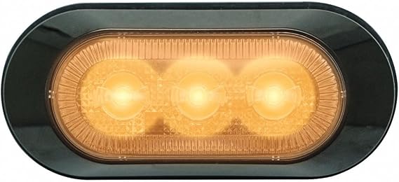 Maxxima M20383YCL Amber 3-LED Ultra-Thin Profile Warning Light with Surface Mount and Clear Lens