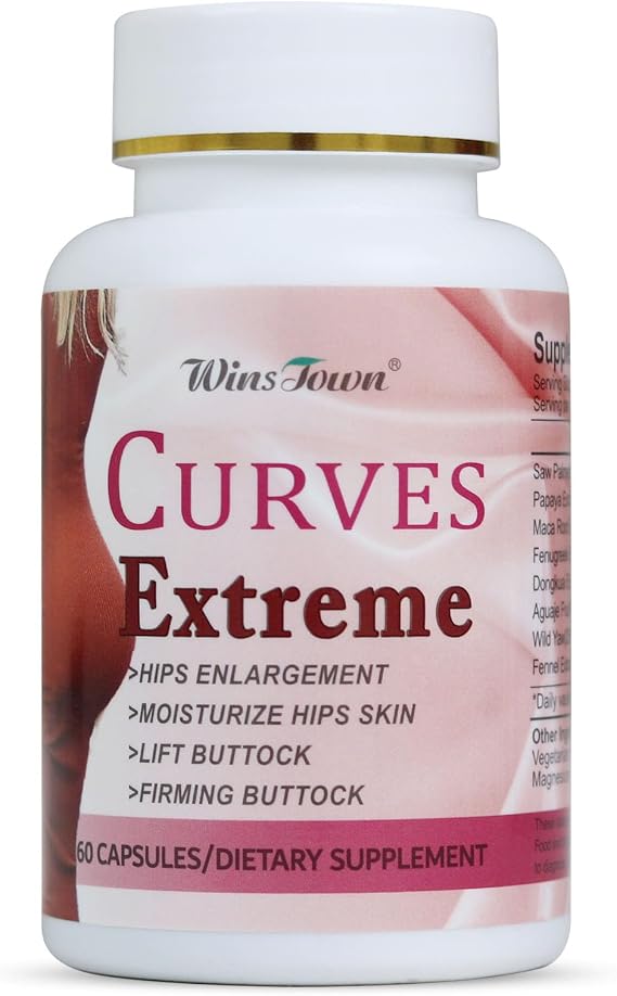 Extreme Curves Capsules for Women's Butt, 60 Ct | Nourishing Formula with Essential Herbs, Supports Skin Elasticity, Tone & Your Natural Curves