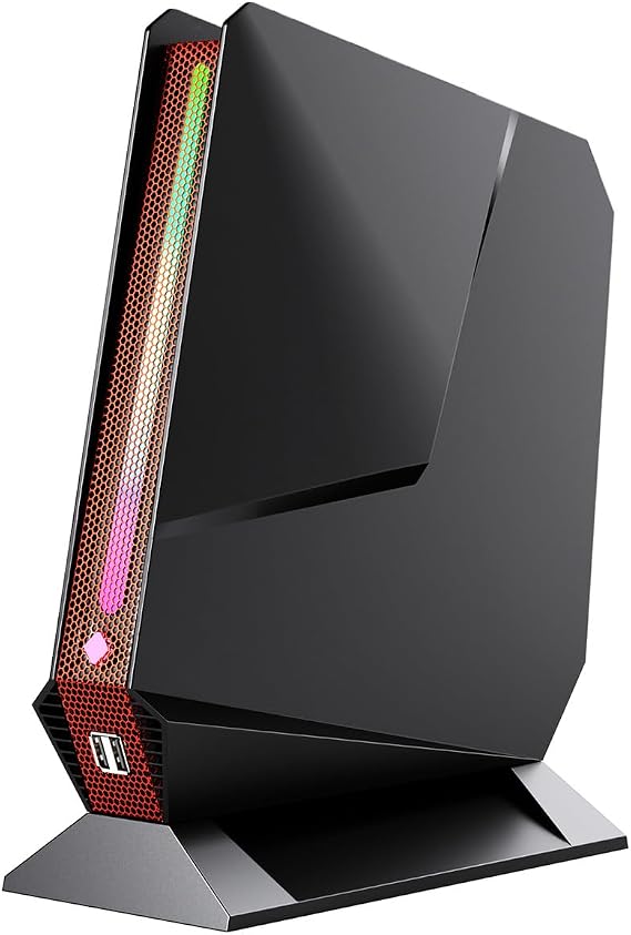 Mini Gaming PC, Intel Core i9-9980HKGeForce GTX 1650 Mini Gaming Computer with RGB Lights, 16GB DDR4 512GB NVMe SSD, Triple 4K Display/WiFi6E/RJ-45, Win 11 Pro Desktop PC for Office/Home/Game, Black