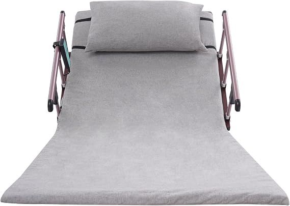 Electric Power Lifting Adjustable Bed Back Rest 350lbs for Patient Back Lumbar Support, Assist Elderly to Get Out of Bed Easily, Fold Bedrails with Pocket for The Elderly, Disabled, Gray