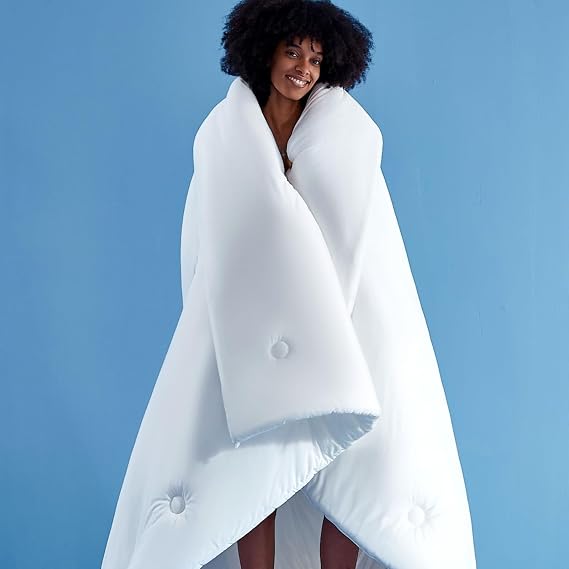 Marshmallow Cloud Comforter King, Ultra Fluffy Double-Stuffed Down Alternative Duvet Insert, Temperature-Regulating All Season Comforter, Lightweight Soft Luxury Cooling Bedding Cloud Quilt, White