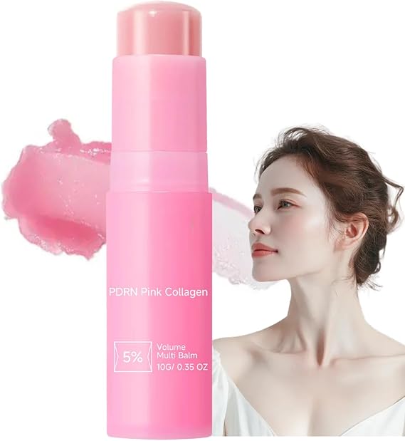 PDRN Pink Collagen Volume Multi Balm,Anti Wrinkle Face Cream,Korean Eye Balm Stick,Collagen Face Tightening Cream for Neck,Day Moisturiser,Collagen Face Tightening Day Cream,Long Lasting Hydrating
