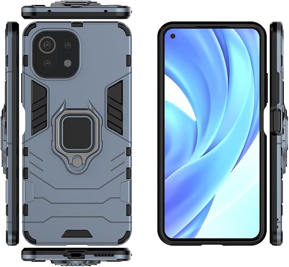 Case for Xiaomi Mi 11 Lite Case Cover,Case for Xiaomi Mi 11 Lite 5G Case Cover,Magnetic Car Mount Bracket Shell Case for Xiaomi Mi 11 Lite M2101K9AG Case Blue