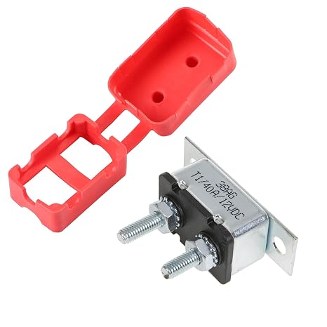 GLOSO (40A) Auto Reset Circuit Breakers (T1) Stud Type Lengthwise Bracket for Marine Boat Truck RV Motorcycle Heavy Machinery Medical Motors, 1 Pack