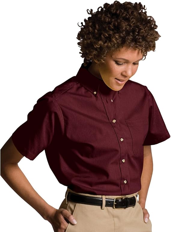 Edwards Garment Women's Button Down Collar Poplin Shirt