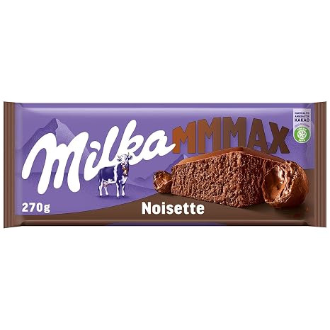 Milka Noisette 1 x 270 g I Large Board I Alpine Milk Chocolate I with Creamy Hazelnut Filling I Milka Nut Chocolate Made from 100% Alpine Milk I Table Chocolate