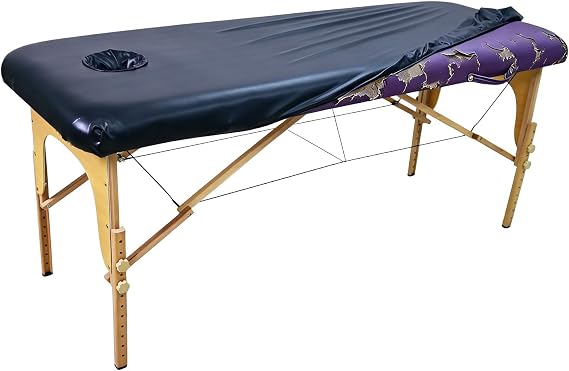 28" Wide Waterproof Massage Table Cover with Face Hole, Black (70cm)