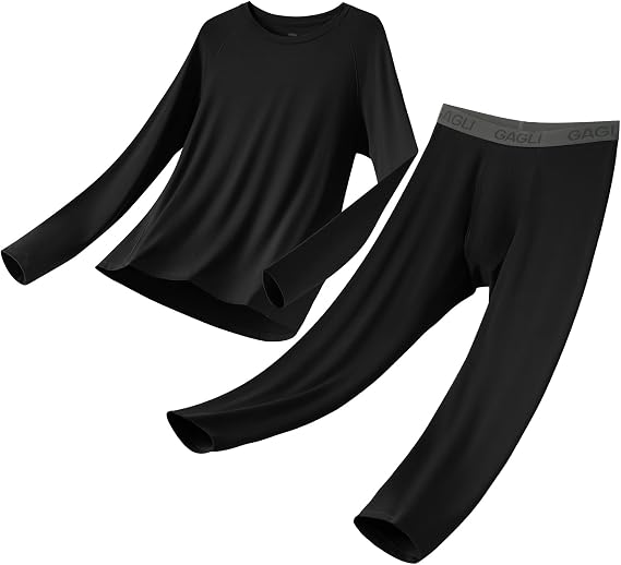 Thermal Underwear for Men - 2 Styles: 185g Lightweight Thin Base Layer & 220g Midweight Micro-Fleece Lined Long Johns