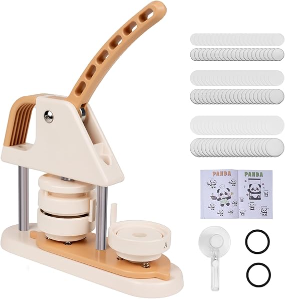 Pin Button Maker,Multi-Purpose Badge Crafting Tool,DIY 58mm Button Maker Machine with Circle Cutter - Professional Badge Press Machine Kit & 100pcs Button Parts Set