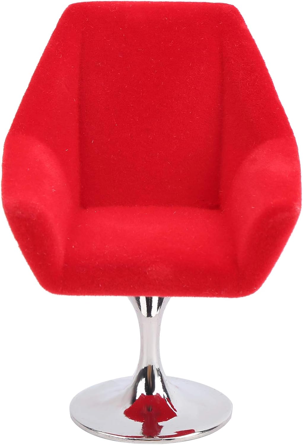 Mini Dollhouse Armchair, 1:12 Dolls House Sofa Furniture Chair Flocking Doll House Chair for KidsRed