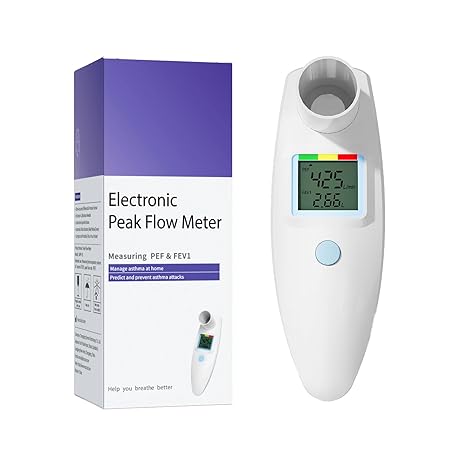 Nascool Peak Flow Meter, Digital Spirometer for Asthma COPD, PEF & FEV1 Test