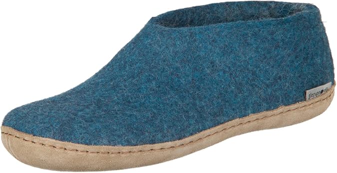 Glerups Wool Shoe Leather Outsole Petrol EU 38 (US Women's 7.5-8) Medium, 7.5-8 Women/7.5-8 Men