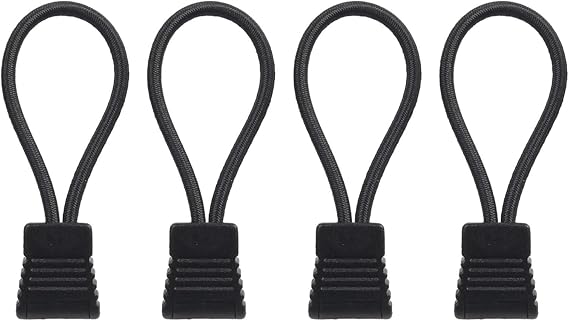 Scuba Diving Hose Retainer Rope with Plastic Clip and Elastic Band for Single End Clip and Pressure Pipe Secure Fit 6.5cm 4 Pack