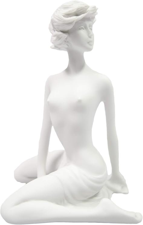 Vittoria Collection 8.5" Sexy Nude Naked Woman Girl Sitting on Her Knees Statue Sculpture Made in Italy