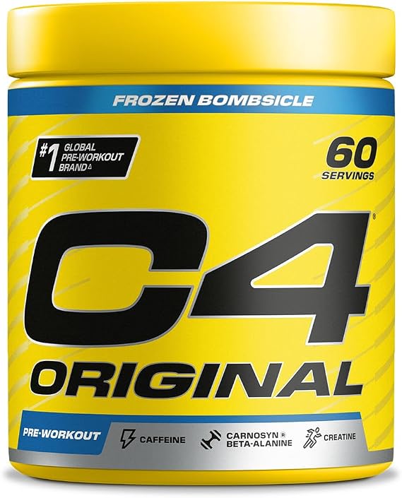 C4 Original Beta Alanine Sports Nutrition Bulk Pre Workout Powder for Men & Women | Best Pre-Workout Energy Drink Supplements | Creatine Monohydrate | Frozen Bombsicle | 60 Servings