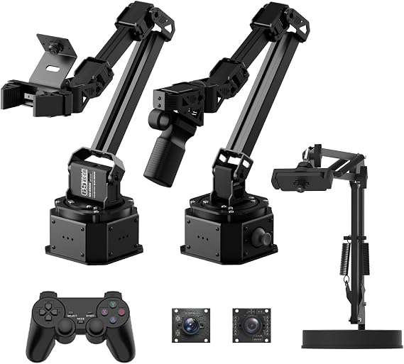 HIWONDER AI Robotic Arm Kit Compatible for LeRobot SO-ARM101 Embodied AI Imitation Learning VLA Model Development Open Source 6-Axis Full Metal Robot Arm with AI Vision & Remote Control, Advanced Kit