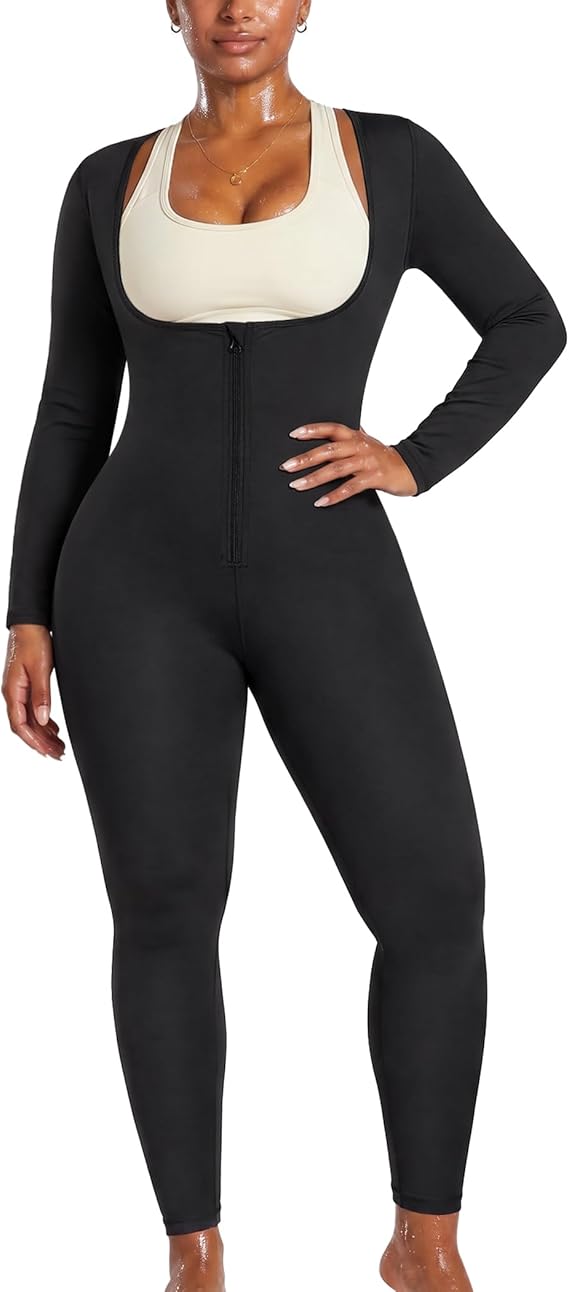 Junlan Full Body Sauna Suit Women Sweat Jumpsuit Waist Trainers for Women