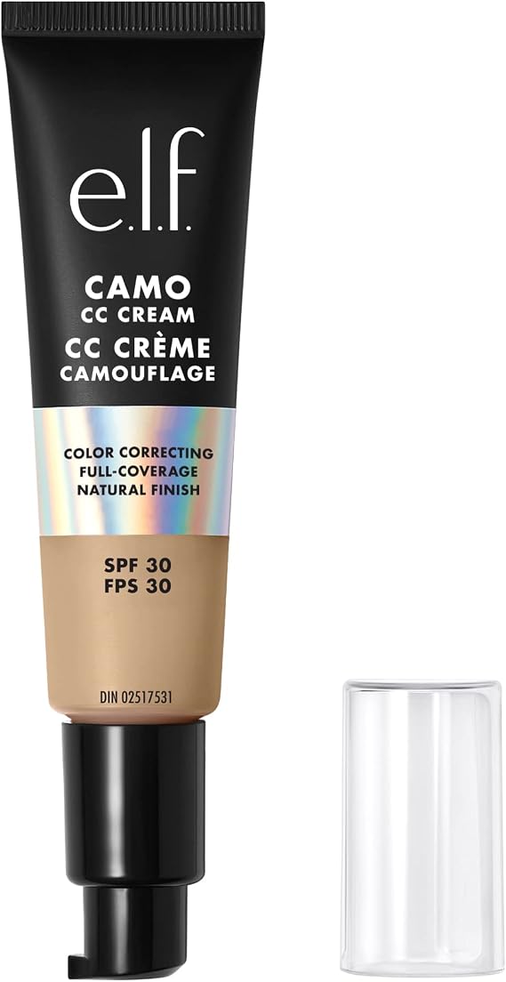 e.l.f. Camo CC Cream, Color Correcting Medium-To-Full Coverage Foundation with SPF 30, Light 205 N, 1.05 Oz 30g