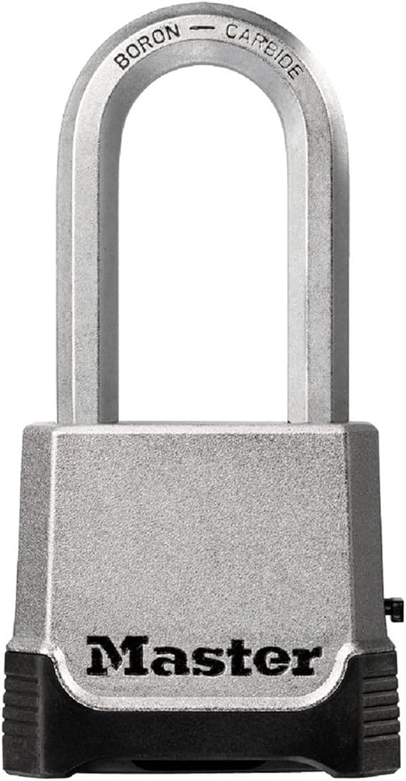Master Lock High Security Padlock, Zinc, XL Handle, Suitable for Outdoor, M176EURDLH, Storage Areas, Warehouses, Garages, Trailers