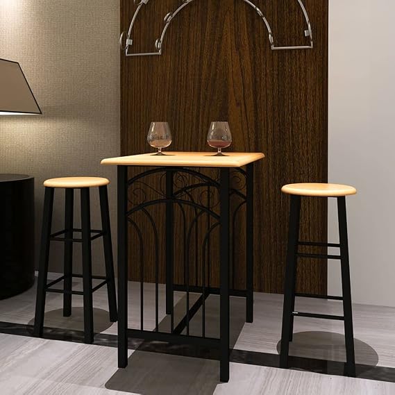Breakfast/Dinner Table, Dining Set,Corner Kitchen Table,Dining Table Set,High Chairs,Space-Saving,for 2,for Kitchen, Dining Room,Living Room,Apartment,Bistro,Meals,MDF