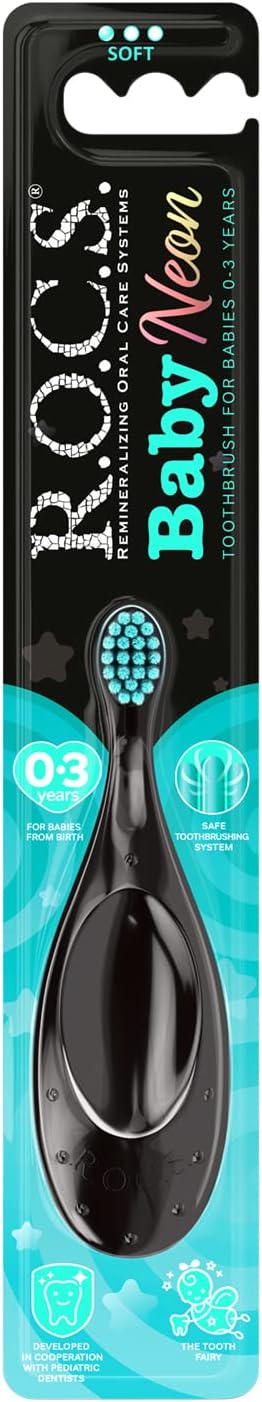ROCS Baby Neon Extra Soft Toothbrush For 0-3 Years Old - Asorti 1 piece
