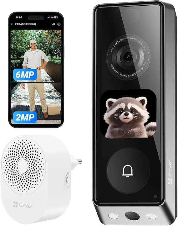 EZVIZ EP8 Ultra WiFi Video Doorbell Wireless with Dual Camera 6MP + 2MP