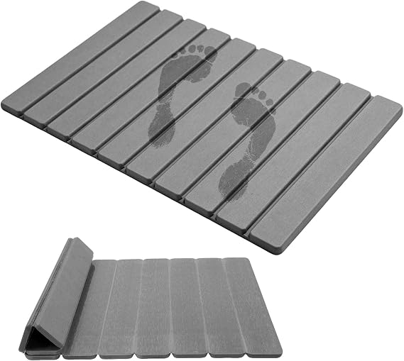 Quick Dry Bath Mat,Foldable Stone Bathroom Mat Quick Dry