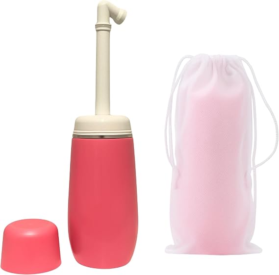Peri Bottle Postpartum Portable Bidet Bottle with Angled Spout & Travel Bag - Perineal Bottle for Post Birth Care - Hospital Bag Essential Bum Washer for Women (400ml)
