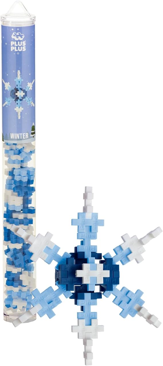 PLUS PLUS Snowflake Tube - 3D Winter Puzzle Building Block Set