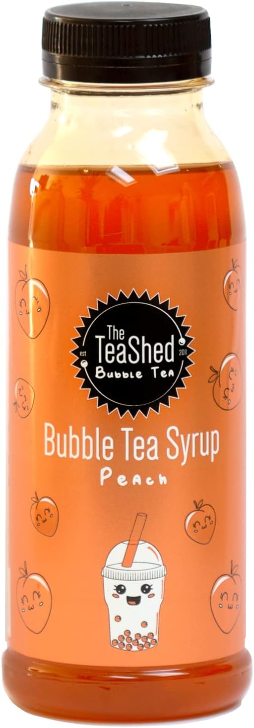 THE TEASHED Peach Bubble Tea Fruit Syrup 330ml | 11 Servings | Use with Popping Boba Juice Pearls | by THE TEASHED