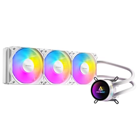 Antec Luna 360 ARGB White AIO Liquid CPU Cooler, 3x120mm PWM ARGB Fans, Infinity Mirror Pump Head Design, High-Performance Cooling, Intel LGA 1700/1851 & AMD AM4/AM5