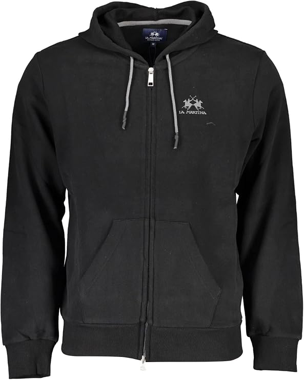 La Martina Black Cotton Sweater