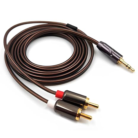 6N OCC 2.5mm 4.4mm 3.5mm to 2RCA Balanced Cable 4.9ft Compatible with Phone PC TV Audio Player Power Amplifier