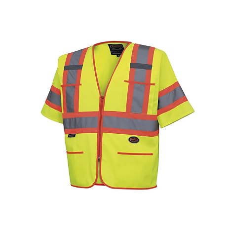 Pioneer Hi Vis Sleeved Safety Vest For Men & Women - Class 3 - Reflective Tape, Breathable - Pockets - Yellow/Green