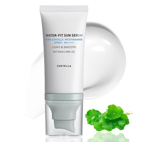 Tinted Centella Sunscreen SPF50 PA++++, 50ML Cen-tella Madagascar Face Sun Screen Long-Lasting Protection, Hyalu Cica Water-Fit Sun Serum Matte No White Cast for All Skin Type and UV Defense