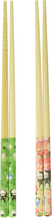 My Neighbor Totoro Bamboo Chopstick 2 Sets -Anti-Slip Grip for Ease of Use - Authentic Japanese Design - Lightweight, Durable and Convenient