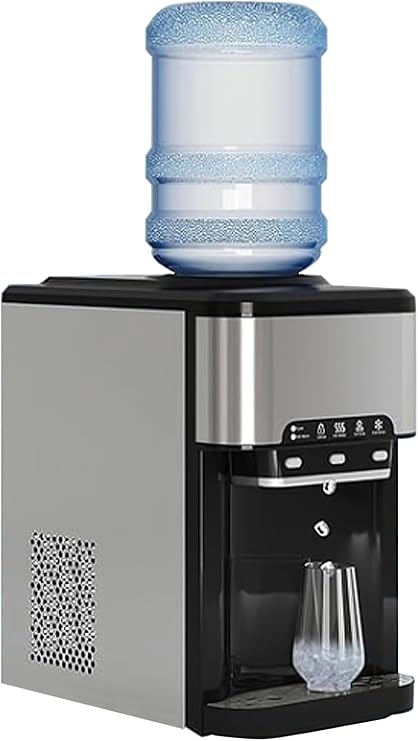 TABU Countertop 3-in-1 Water Dispenser with 44LBS/24H Ice Maker