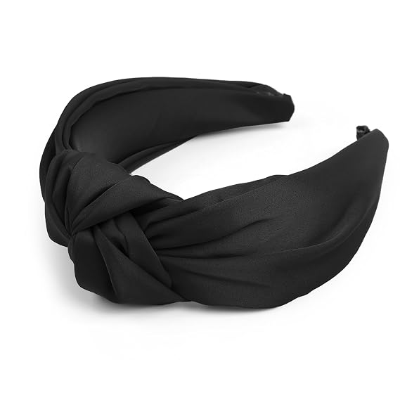 TERSE Knotted Headbands for Women Black Headband Non Slip Wide Thick Headband for Womens Hair Fashion Hair Accessories Women Headbands